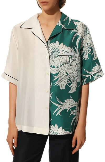 Шелковая рубашка PRADA, арт. P433BO-1ZNS-F0363-212, фото 3