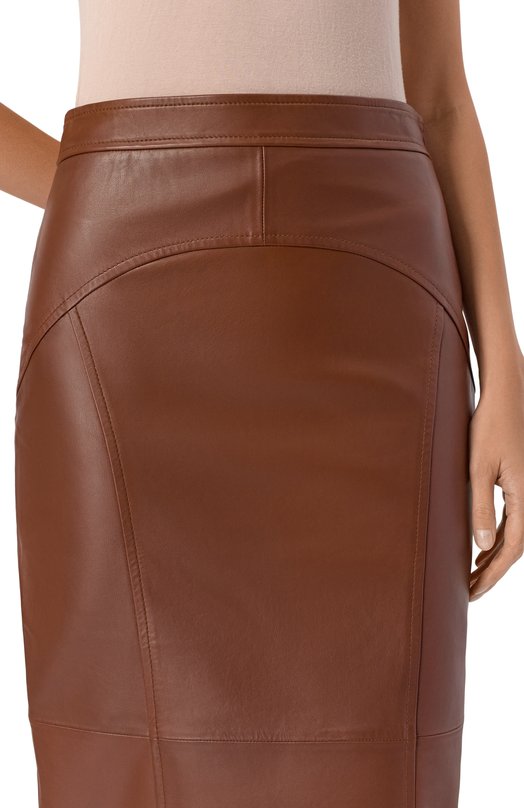 Кожаная юбка Max Mara Studio TAIGA Коричневый  TAIGA Фото 5