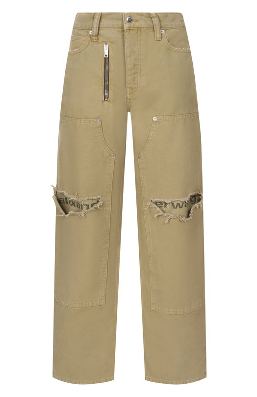 Хлопковые брюки Alexander Wang 4DC2264991 Хаки 4DC2264991