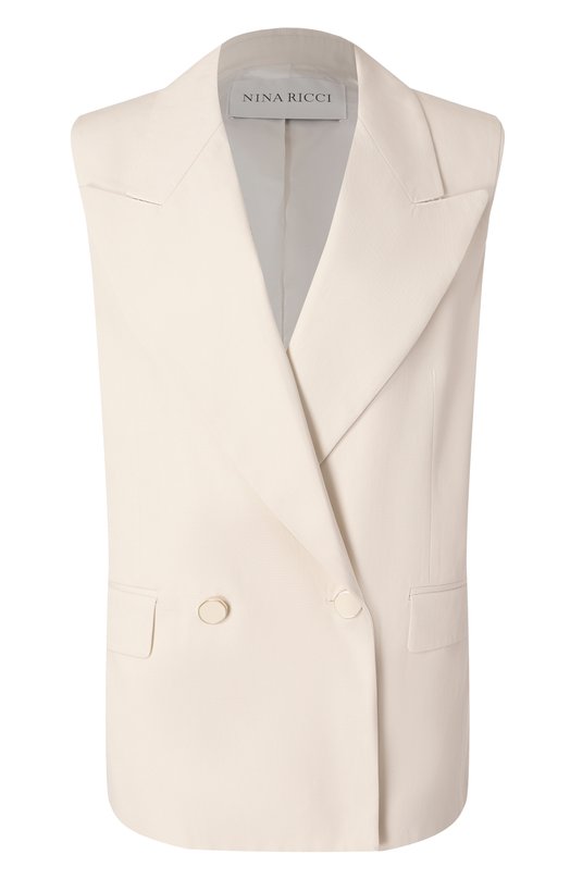 Хлопковый жилет Nina Ricci 25PCVE003/C01086 Кремовый 25PCVE003/C01086