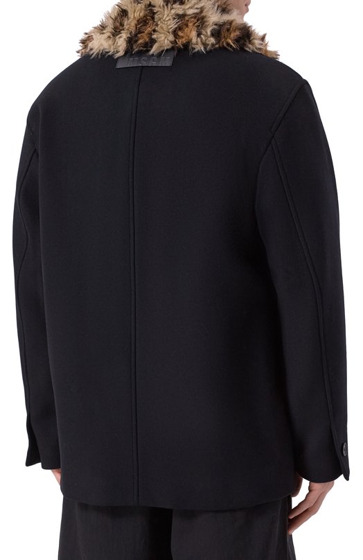 Шерстяное пальто MSGM 3940MH25/257603 Чёрный  3940MH25/257603 Фото 4