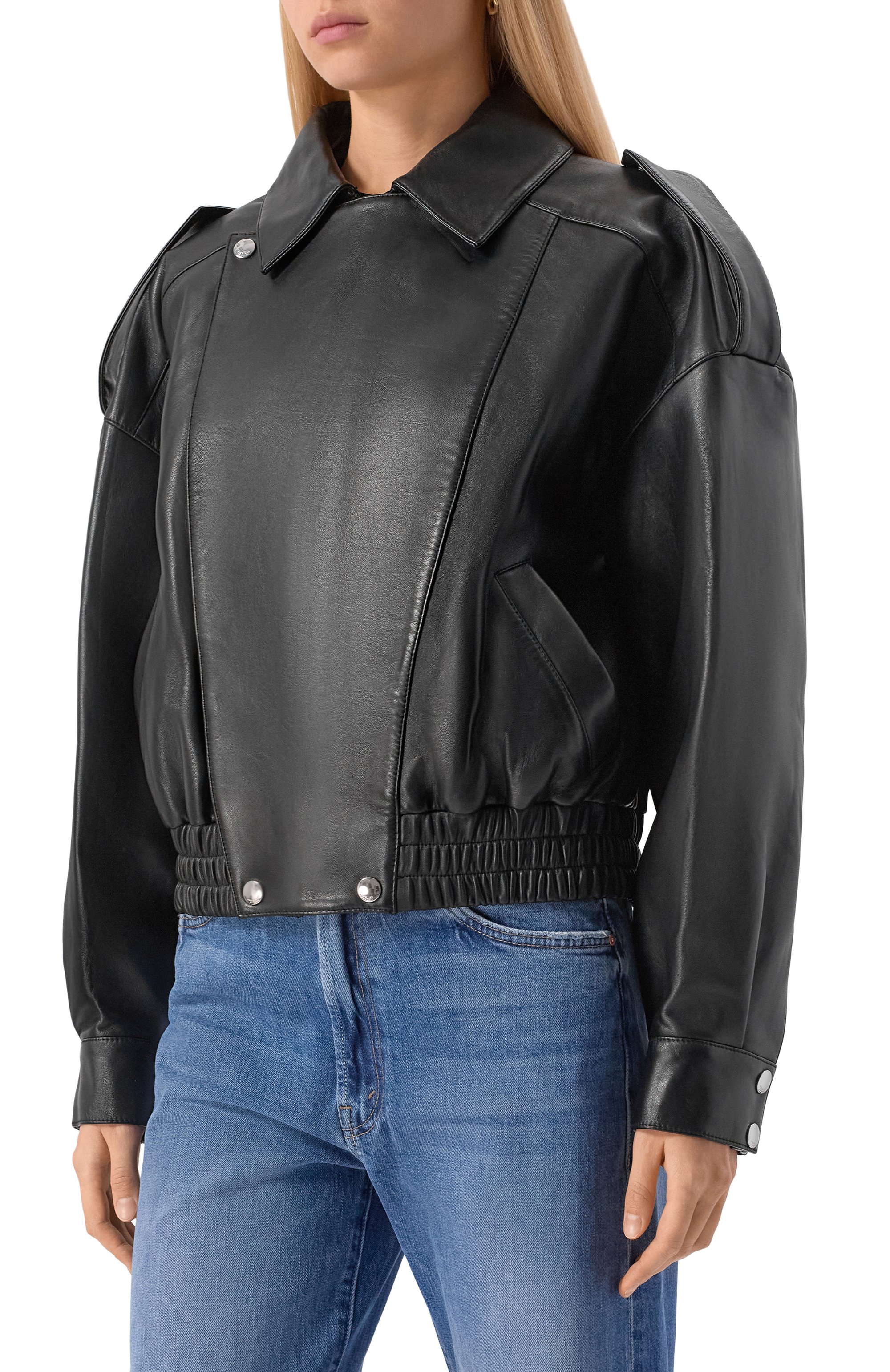 Кожаная куртка JACOB LEE черного цвета по цене 584500 руб., арт. WLJ20128AW25B-MK, фото 3 Кожаная куртка JACOB LEE, арт. WLJ20128AW25B-MK, фото 3