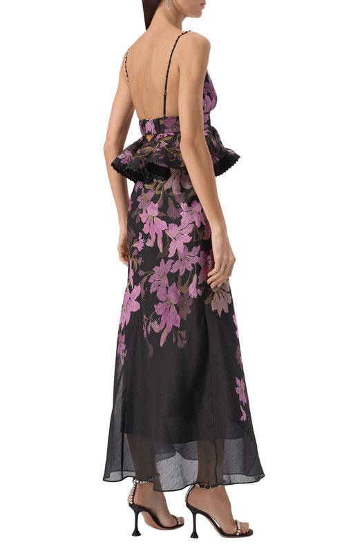 Платье изо льна и шелка Zimmermann 3495DS252 Чёрный  3495DS252 Фото 4