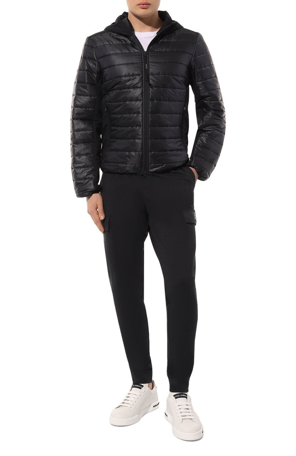 Хлопковые джоггеры EA7 темно-синего цвета по цене 11700 руб., арт. 8NPP59/PJ05Z, фото 2 Хлопковые джоггеры EA7, арт. 8NPP59/PJ05Z, фото 2