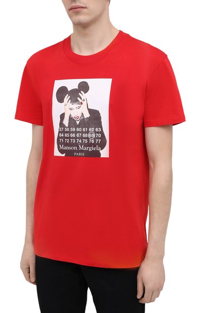 Хлопковая футболка DIEGO VENTURINO красного цвета по цене 17450 руб., арт. SS21-DV TS0 MMP, фото 3 Хлопковая футболка DIEGO VENTURINO, арт. SS21-DV TS0 MMP, фото 3