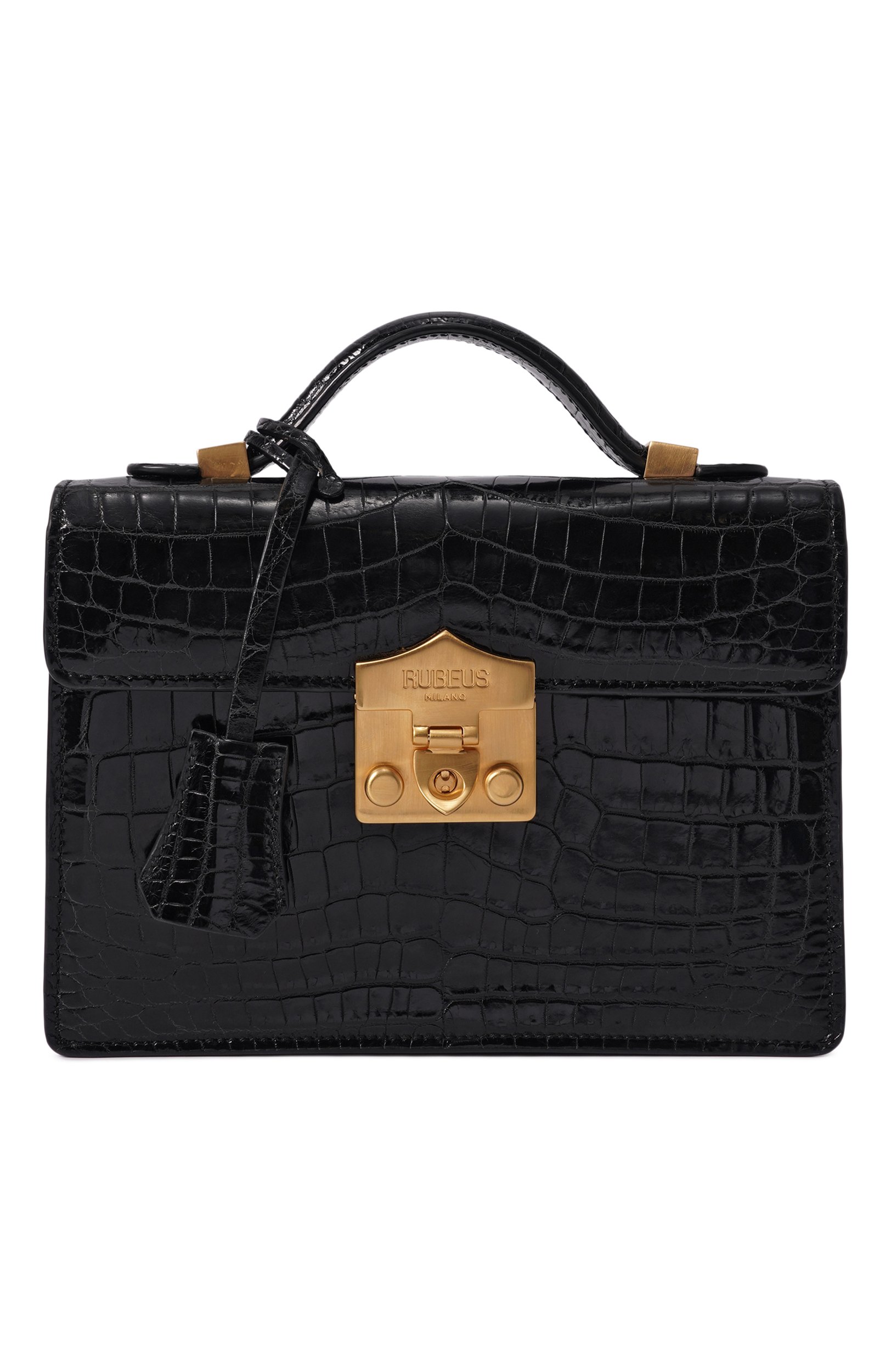 Сумка flash natale small из кожи крокодила RUBEUS MILANO, арт. 204/13DCNBLAC 201220, фото 1