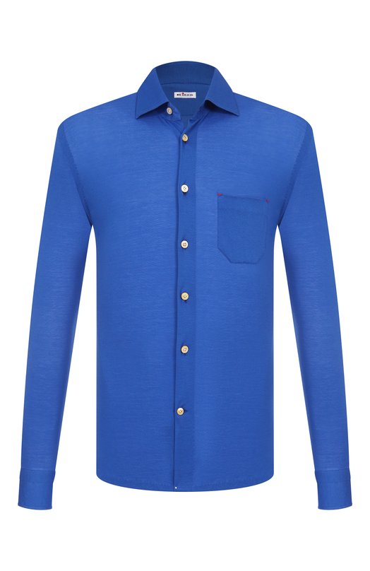 Хлопковая сорочка Kiton UMCNERH08837 Синий UMCNERH08837