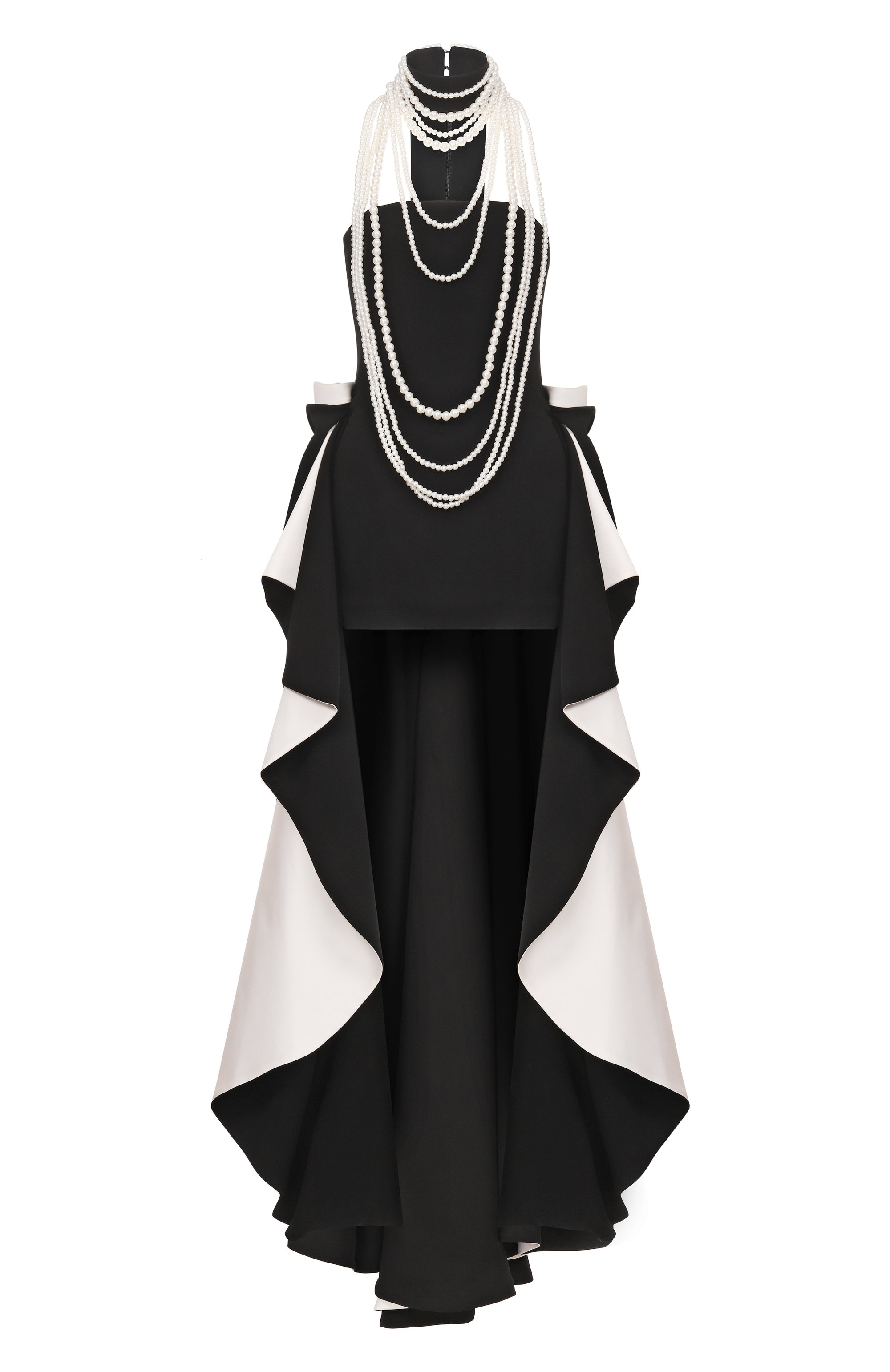 Платье из вискозы KAMILLA PURSHIE черно-белого цвета по цене 325000 руб., арт. KP 2024/6, фото 1 Платье из вискозы KAMILLA PURSHIE, арт. KP 2024/6, фото 1