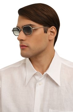 Женские солнцезащитные очки SATO EYEWEAR серого цвета, арт. TIMIR-T/S5501 | Фото 3 (Нос: Не проставлено; Региональные ограничения белый список (Axapta Mercury): Не проставлено; Материал: Металл; Тип очков: С/з; Кросс-КТ: С/з-унисекс; Очки форма: Прямоугольные; Оптика Гендер: оптика-унисекс)