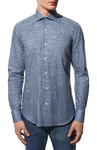 Хлопковая рубашка SONRISA синего цвета по цене 26800 руб., арт. IFI0R9/I3071, фото 3 Хлопковая рубашка SONRISA, арт. IFI0R9/I3071, фото 3