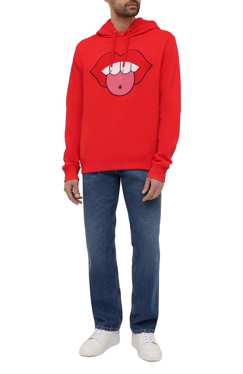 Хлопковое худи LANVIN красного цвета по цене 73450 руб., арт. RM-H00001-J016-E21, фото 2 Хлопковое худи LANVIN, арт. RM-H00001-J016-E21, фото 2