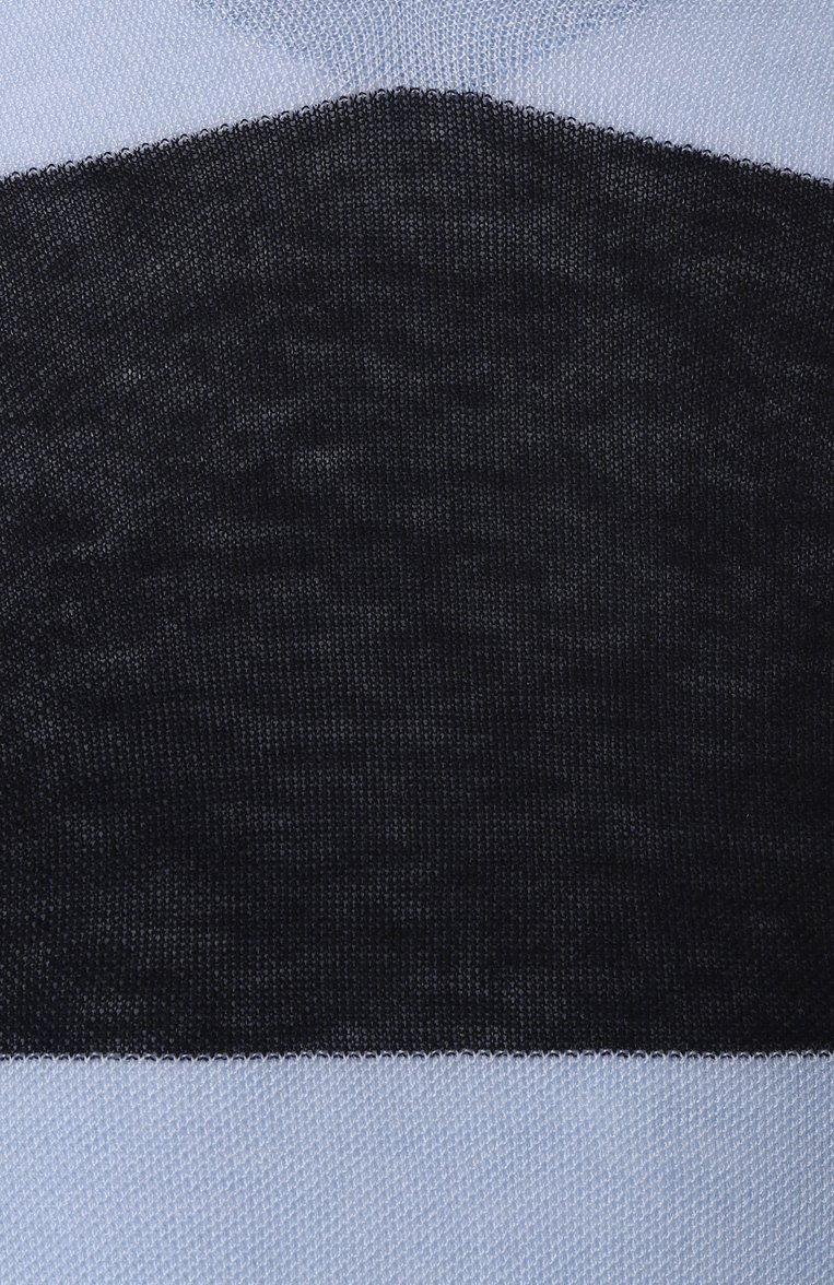 Мужской пуловер EMPORIO ARMANI голубого цвета, арт. EM000675/AF14197 | Фото 6 (Длина (для топов): Стандартные; Рукава: Короткие; Материал внешний: Шерсть, Хлопок; Материал сплава: Проставлено; Драгоценные камни: Проставлено; Стили: Кэжуэл; Вырез: V-образный; Мужское Кросс-КТ: Пуловеры; Принт: Без принта)