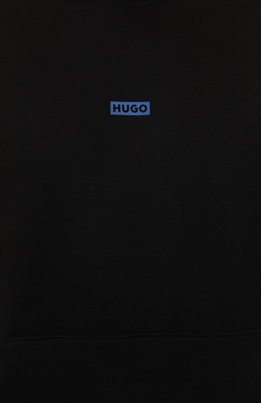Хлопковое худи HUGO Blue Чёрный, фото 5