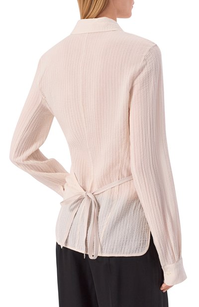 Блузка из вискозы и шелка ANN DEMEULEMEESTER кремового цвета по цене 98850 руб., арт. B0013790/FA712, фото 4 Блузка из вискозы и шелка ANN DEMEULEMEESTER, арт. B0013790/FA712, фото 4