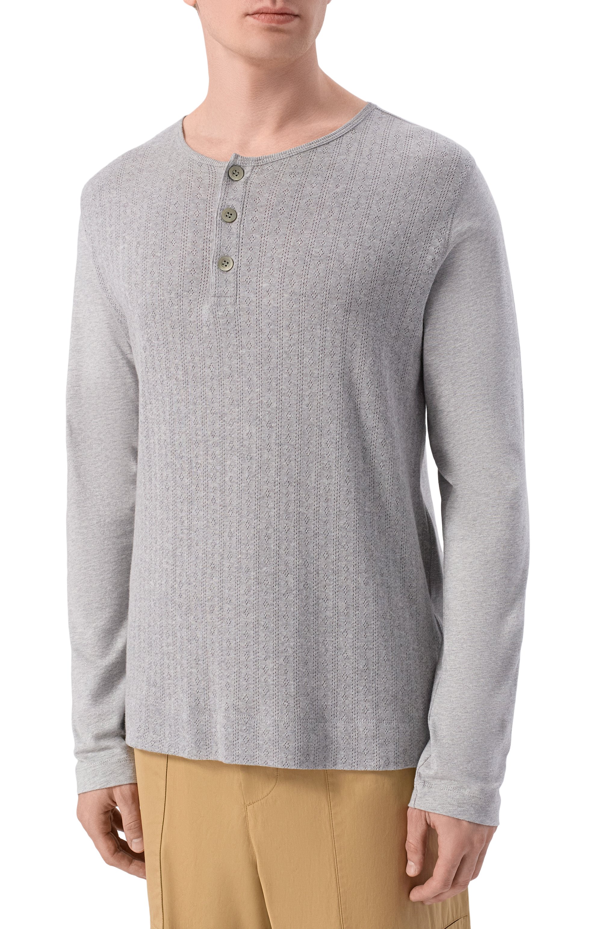 Хлопковый лонгслив-хенли DRIES VAN NOTEN серого цвета по цене 42850 руб., арт. 021121/3136, фото 3 Хлопковый лонгслив-хенли DRIES VAN NOTEN, арт. 021121/3136, фото 3