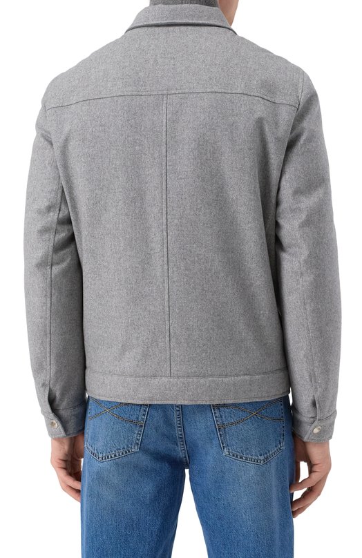 Утепленная куртка-рубашка Brunello Cucinelli MM4636447 Серый  MM4636447 Фото 4