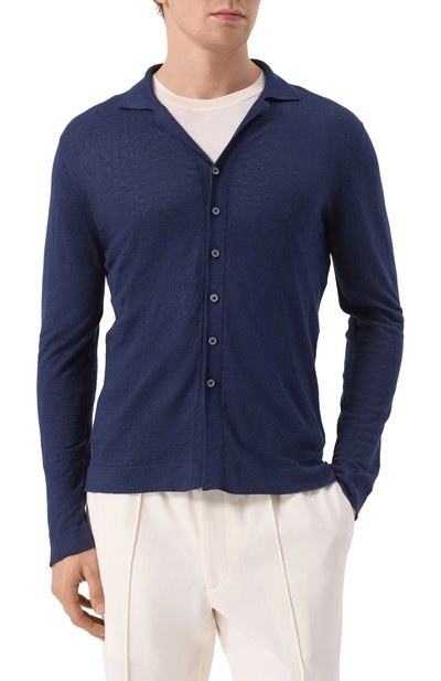 Рубашка изо льна и кашемира FEDELI, арт. 8UE05802, фото 3