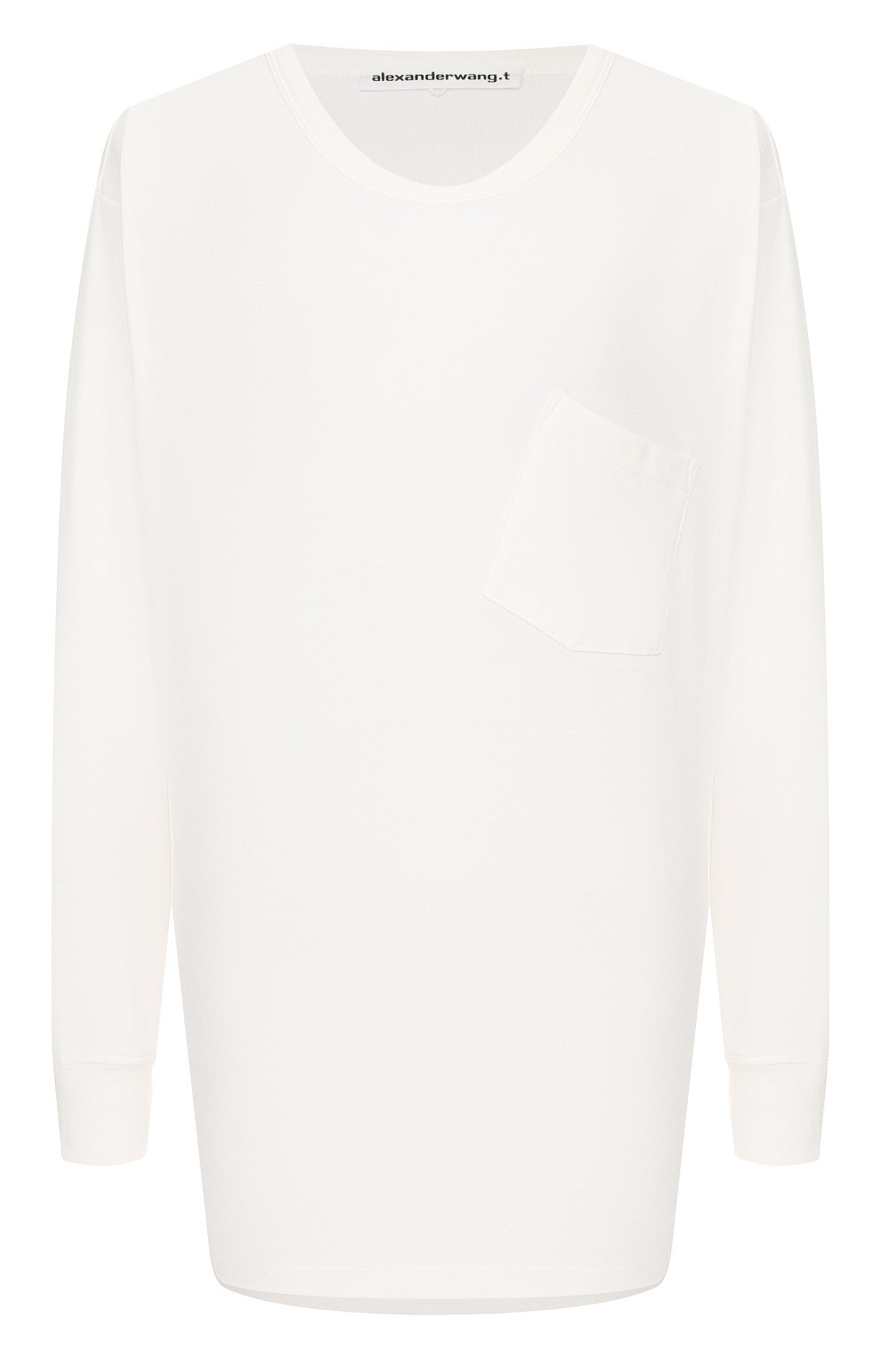 Хлопковый лонгслив ALEXANDERWANG.T белого цвета по цене 20900 руб., арт. 4CC1201078, фото 1 Хлопковый лонгслив ALEXANDERWANG.T, арт. 4CC1201078, фото 1