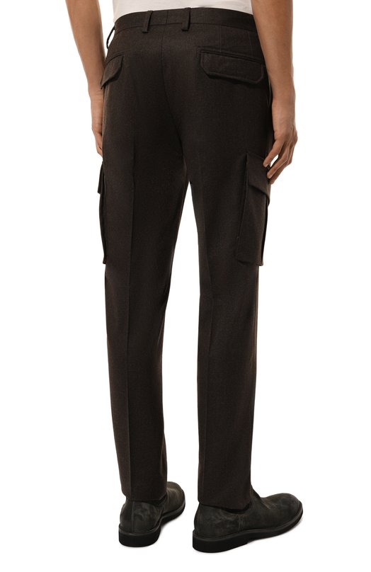 Шерстяные брюки-карго Corneliani 944L02-9418111 Коричневый  944L02-9418111 Фото 4
