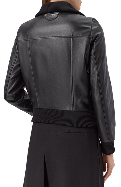 Кожаный бомбер CHLOÉ, арт. CH25SCV11206, фото 4