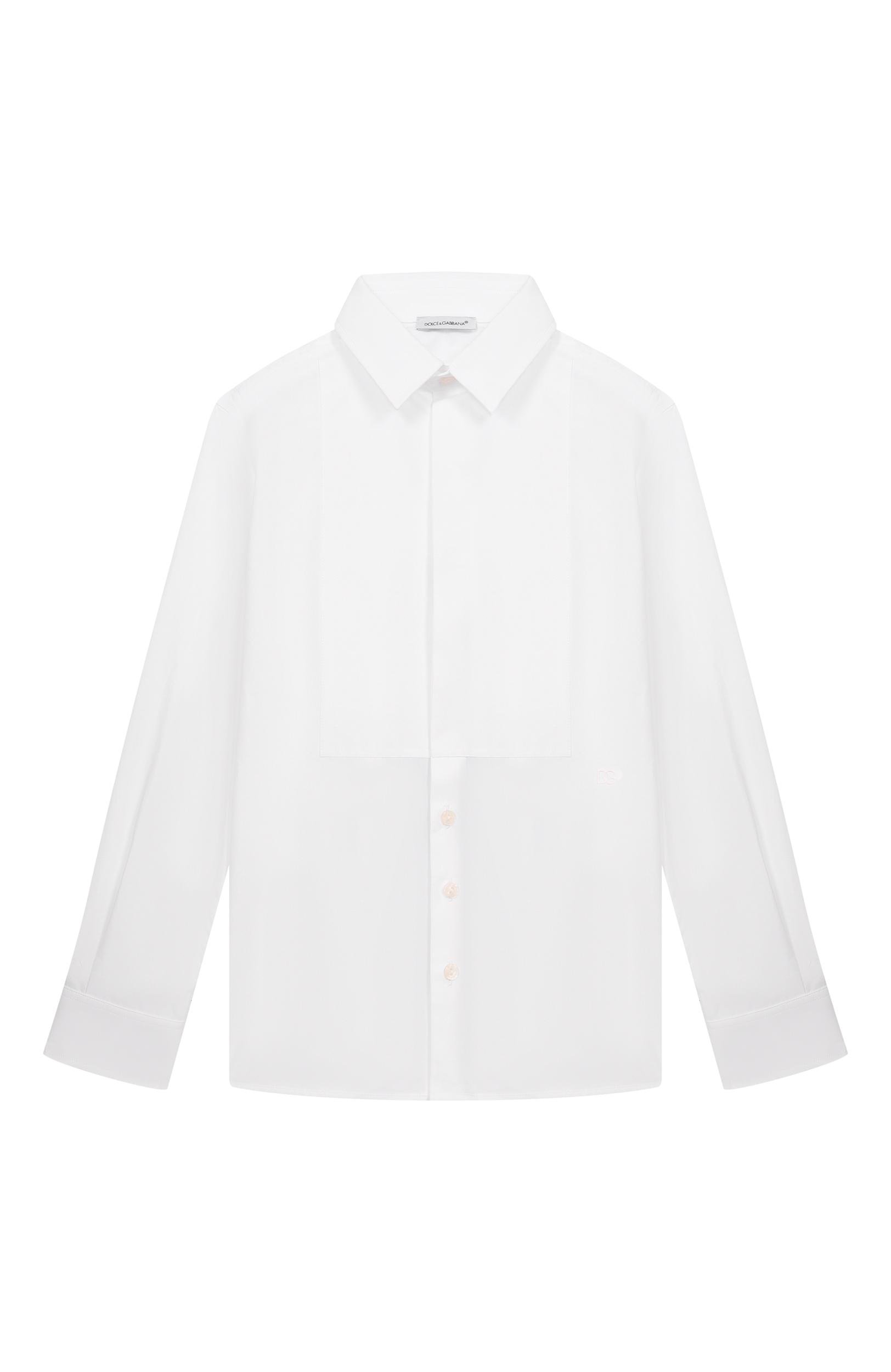 Хлопковая рубашка DOLCE & GABBANA белого цвета по цене 41750 руб., арт. L43S88/G7P1X, фото 1 Хлопковая рубашка DOLCE & GABBANA, арт. L43S88/G7P1X, фото 1