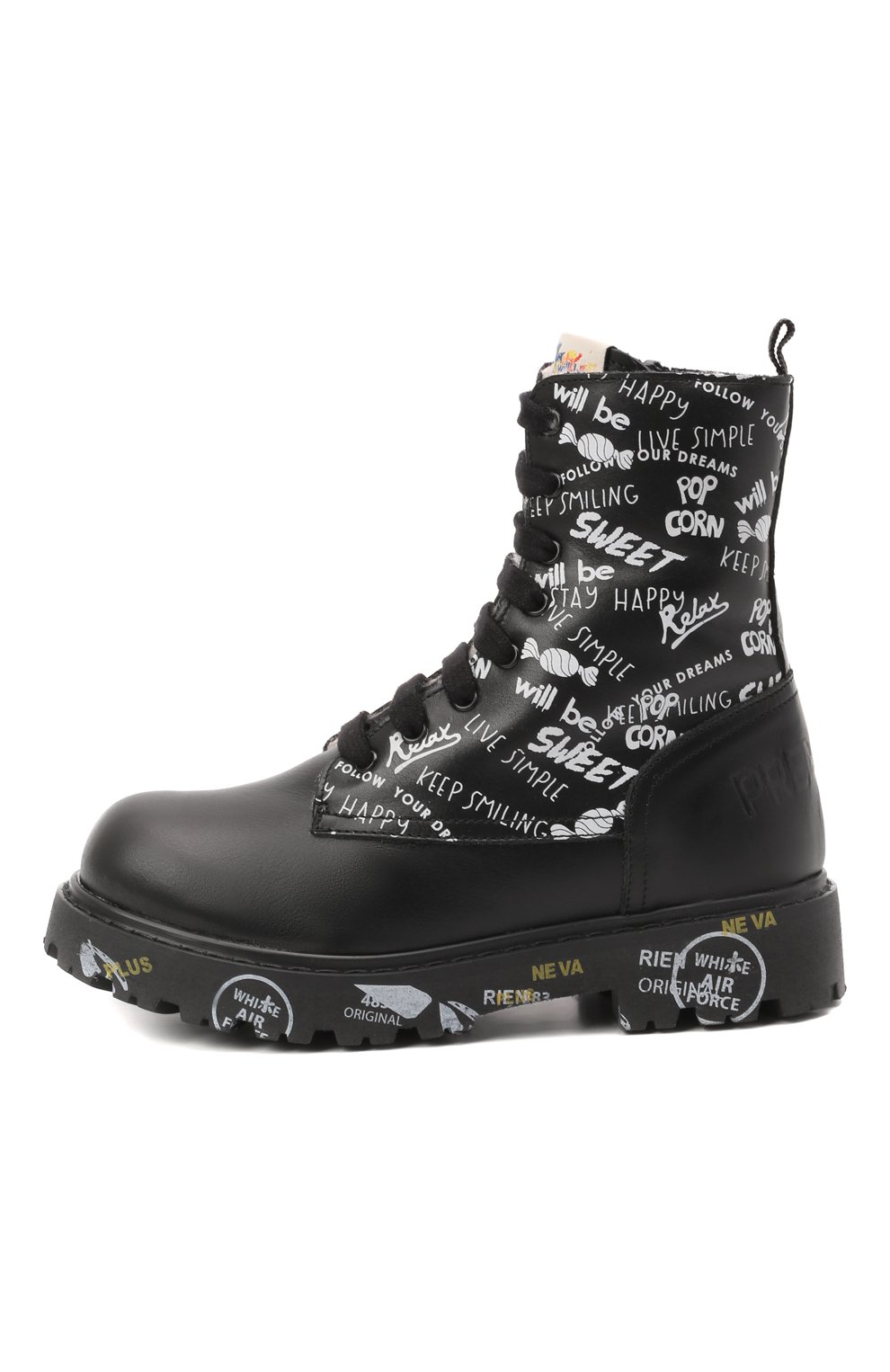 Кожаные ботинки PREMIATA WILL BE черно-белого цвета по цене 19950 руб., арт. HI-URBAN M/M0191462/CHILD, фото 2 Кожаные ботинки PREMIATA WILL BE, арт. HI-URBAN M/M0191462/CHILD, фото 2