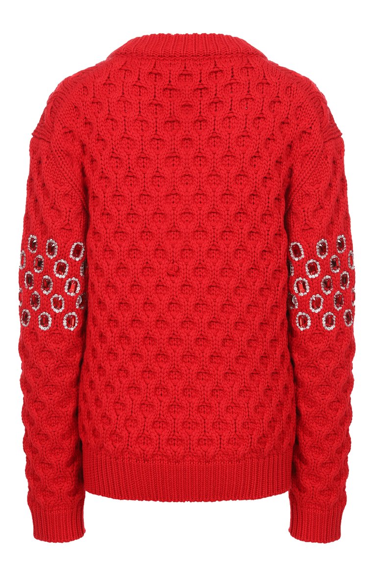 Шерстяной свитер с отделкой стразами PRADA, арт. P24S0N-1U69-F0011-192, фото 2
