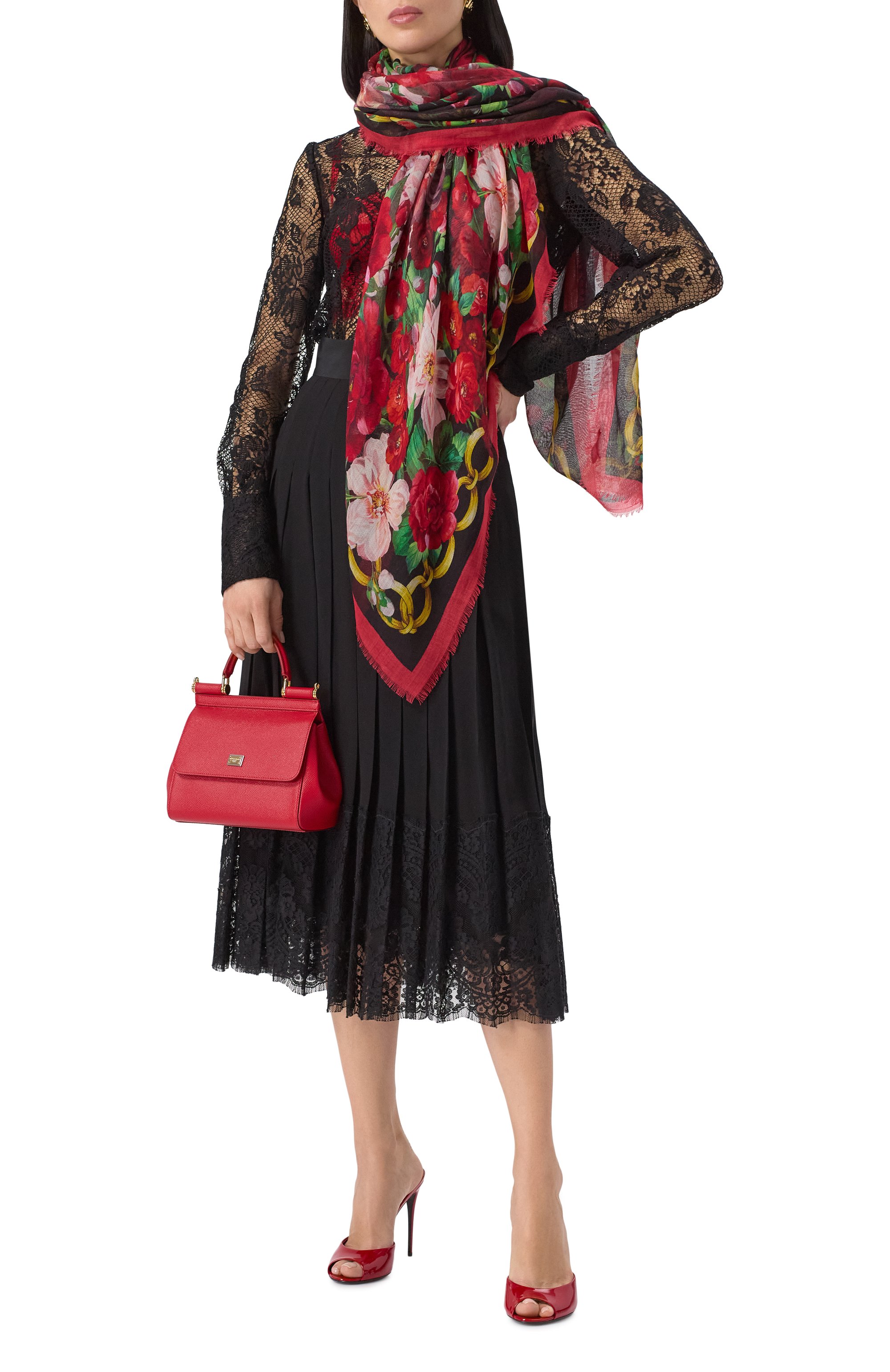 Шаль из кашемира и шелка DOLCE & GABBANA, арт. FS209A/GDC4Z, фото 2