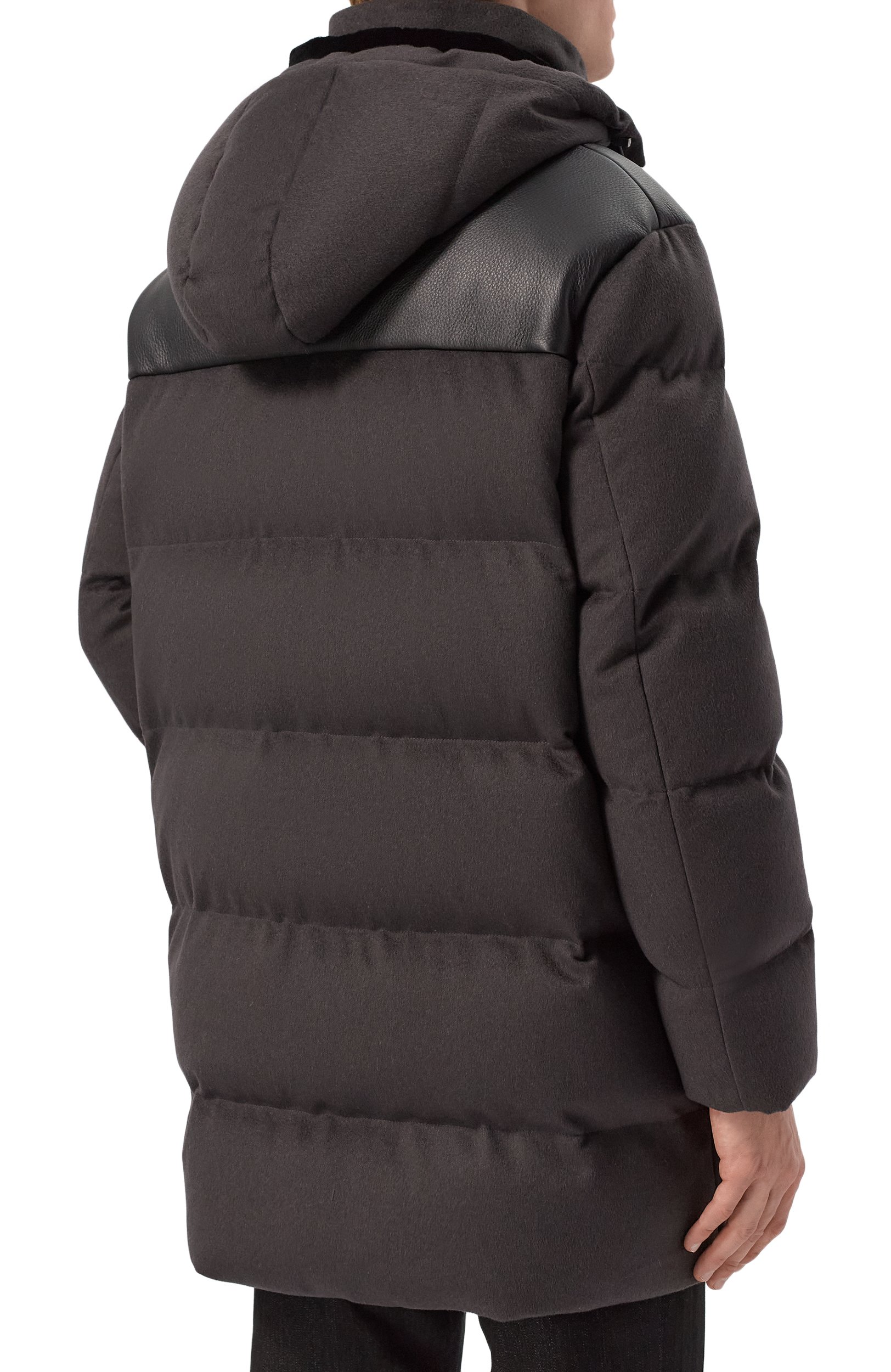 Пуховик с отделкой из норки и кожи оленя MVST, арт. M26.1MM.0M16.1/F184 CASHMERE+CERV0, фото 4
