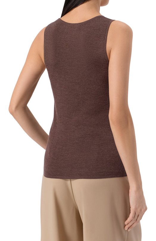 Топ из шерсти и шелка 12 STOREEZ 135414 Коричневый  135414 Фото 4