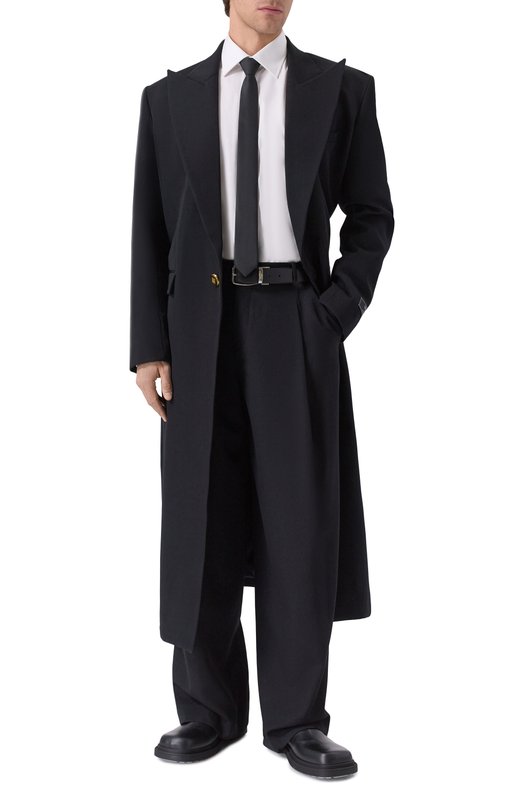 Шерстяное пальто Balmain FH0UD355/WC09 Чёрный  FH0UD355/WC09 Фото 2