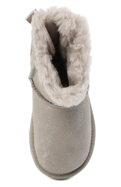Угги mini bailey bow ii shimmer UGG серебряного цвета по цене 10600 руб., арт. 1116173T_GOA, фото 4 Угги mini bailey bow ii shimmer UGG, арт. 1116173T_GOA, фото 4