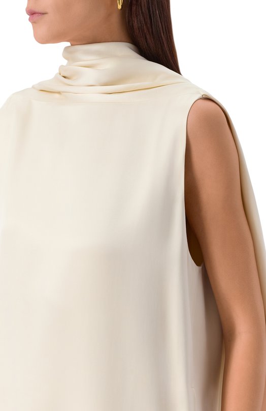 Атласное платье TOTEME 253-WRD0198-FB0382 Кремовый  253-WRD0198-FB0382 Фото 4