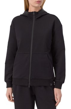 Женский хлопковая толстовка BOGNER FIRE+ICE черного цвета, арт. 84833697 | Фото 3 (Длина (для топов): Стандартные; Рукава: Длинные; Женское Кросс-КТ: Кардиган-одежда; Материал подклада: Хлопок; Материал внешний: Хлопок; Стили: Спорт-шик)