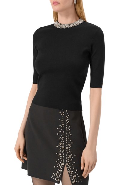 Топ с отделкой стразами LIU JO, арт. CA5107MS99E, фото 3