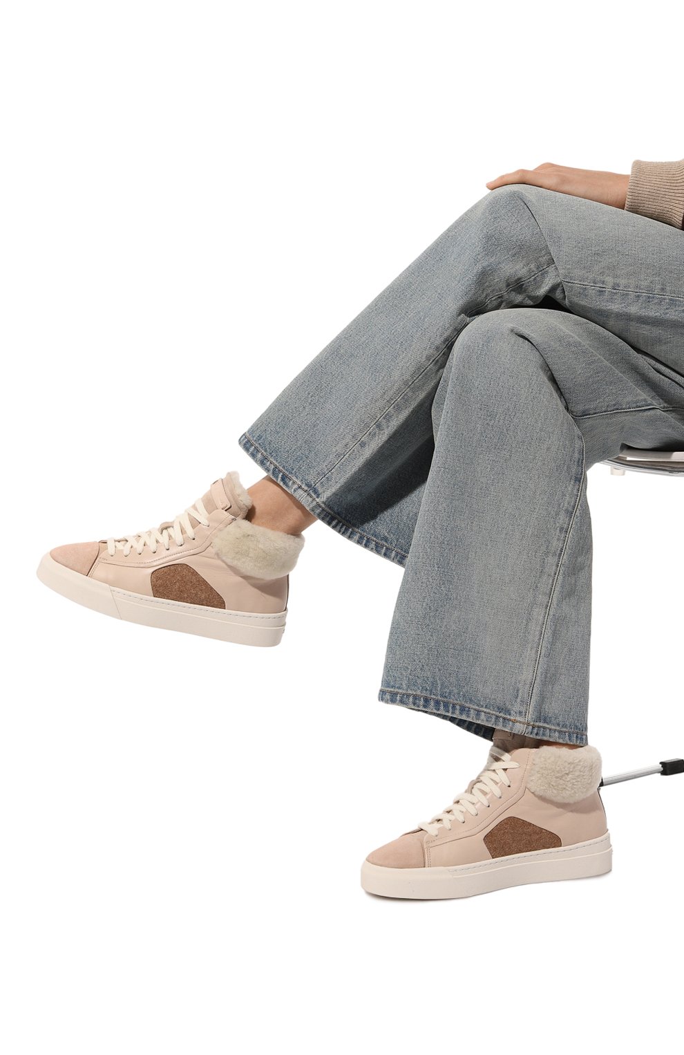 Кожаные кеды SANTONI, арт. WBGT61093PNNPSQ5, фото 3