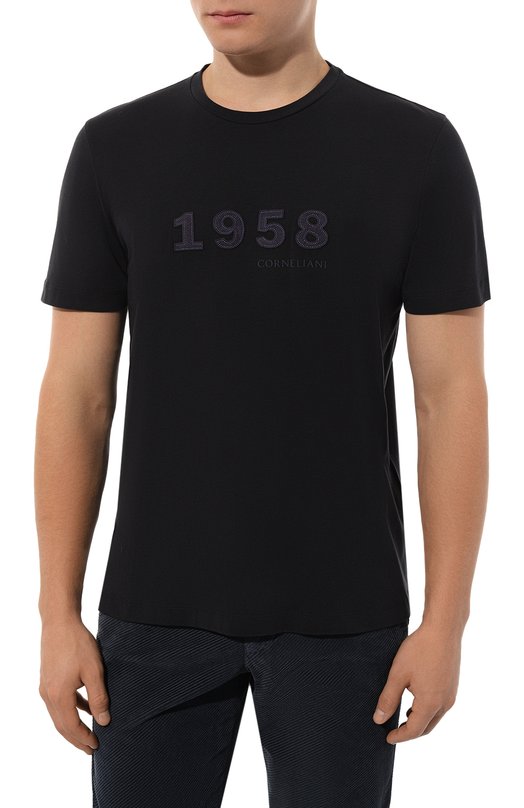 Хлопковая футболка Corneliani 94G587-9425044 Синий  94G587-9425044 Фото 3