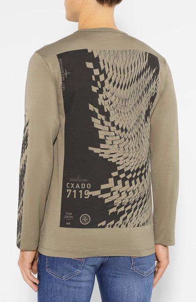 Хлопковый лонгслив STONE ISLAND SHADOW PROJECT хаки цвета по цене 16200 руб., арт. 711920214, фото 4 Хлопковый лонгслив STONE ISLAND SHADOW PROJECT, арт. 711920214, фото 4