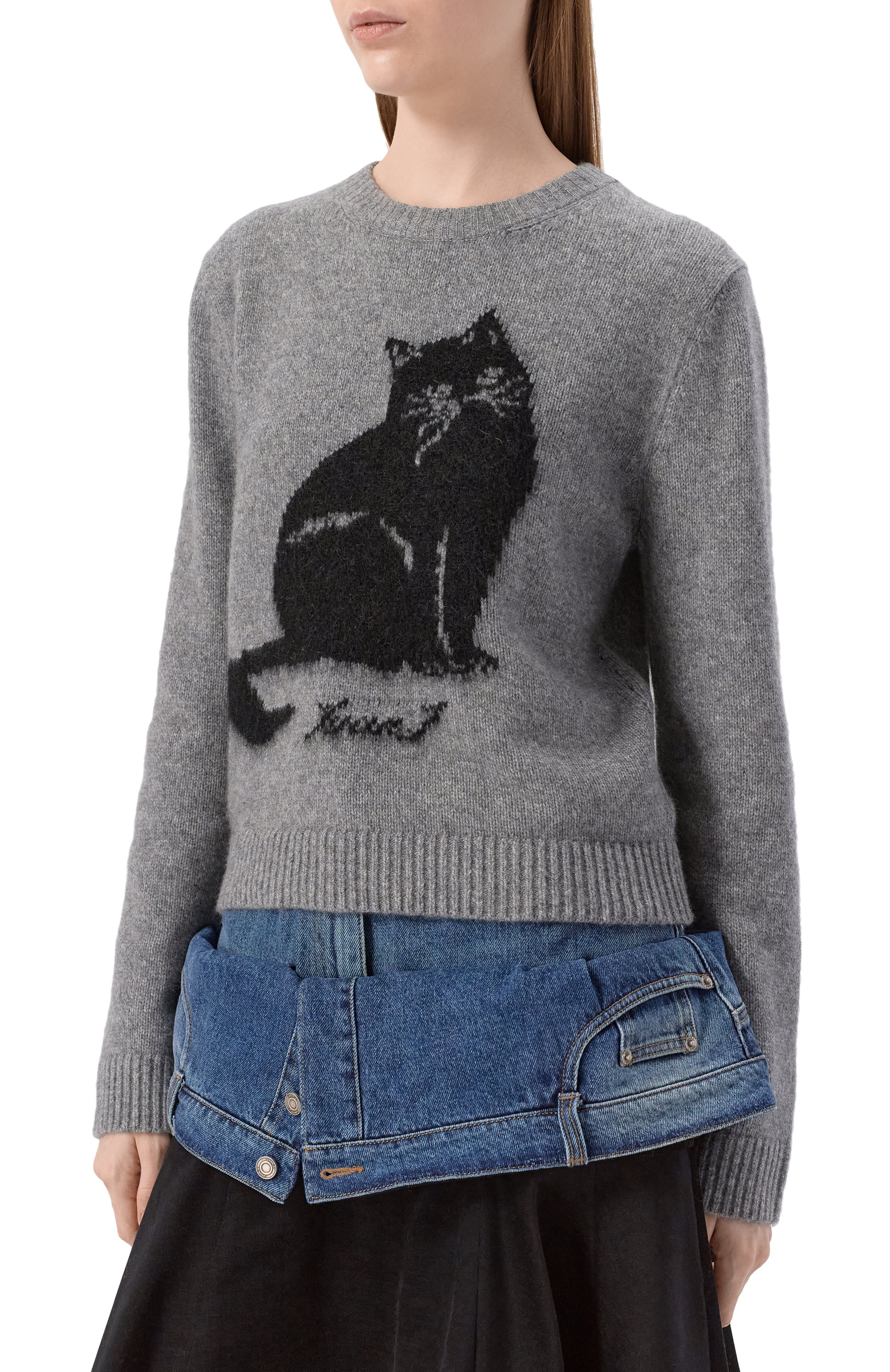 Свитер JUUN.J серого цвета по цене 55450 руб., арт. JW5Y51W01, фото 3 Свитер JUUN.J, арт. JW5Y51W01, фото 3