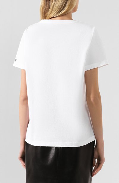 Хлопковая футболка REDVALENTINO белого цвета по цене 13200 руб., арт. TR3MG04A/4V3, фото 4 Хлопковая футболка REDVALENTINO, арт. TR3MG04A/4V3, фото 4