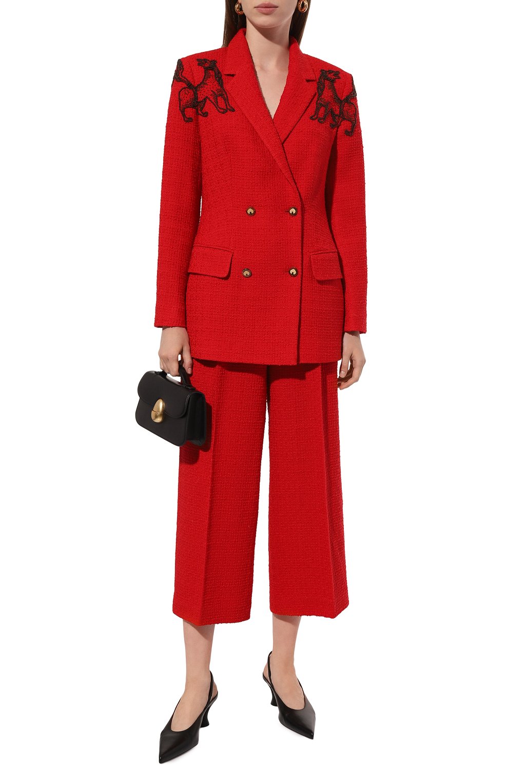 Шерстяные кюлоты AKHMADULLINA красного цвета по цене 89900 руб., арт. 1225.3B614/W209, фото 2 Шерстяные кюлоты AKHMADULLINA, арт. 1225.3B614/W209, фото 2