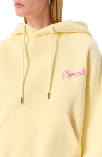 Хлопковое худи JACQUEMUS желтого цвета по цене 54850 руб., арт. 25E251JS217, фото 5 Хлопковое худи JACQUEMUS, арт. 25E251JS217, фото 5