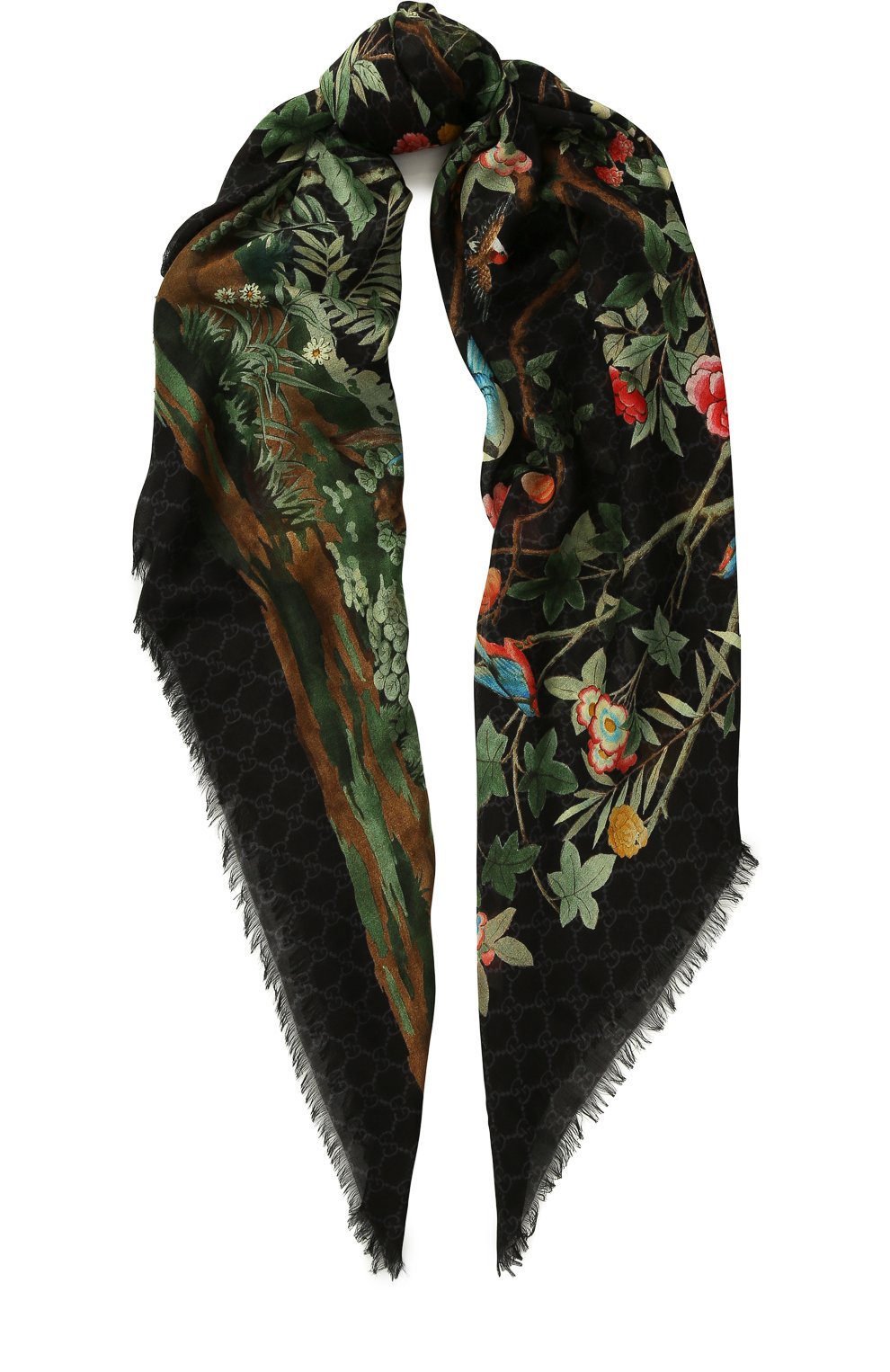 Платок из смеси вискозы и шелка с принтом GUCCI, арт. 495674/4G865, фото 1