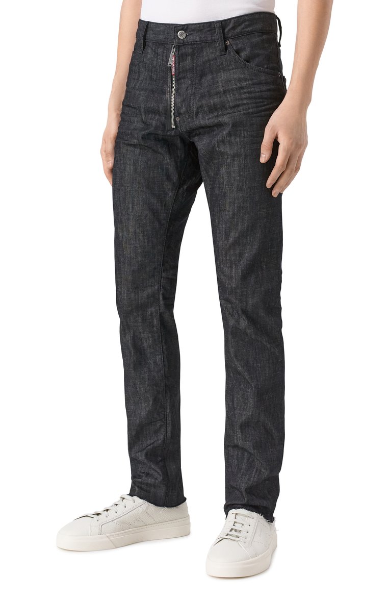Мужские джинсы cool guy DSQUARED2 черного цвета, арт. S71LB1566/S30357 | Фото 3 (Длина (брюки, джинсы): Стандартные; Стили: Кэжуэл, Streetwear; Кросс-КТ: Деним; Материал внешний: Деним, Хлопок; Силуэт М (брюки): Узкие)