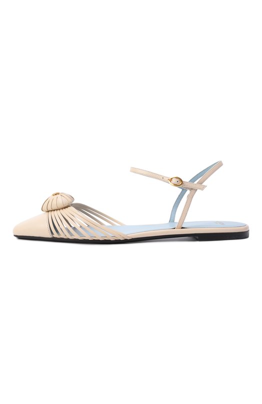 Кожаные балетки Coeur Royal Valentino 8W2S0LX5/DMD Кремовый  8W2S0LX5/DMD Фото 4