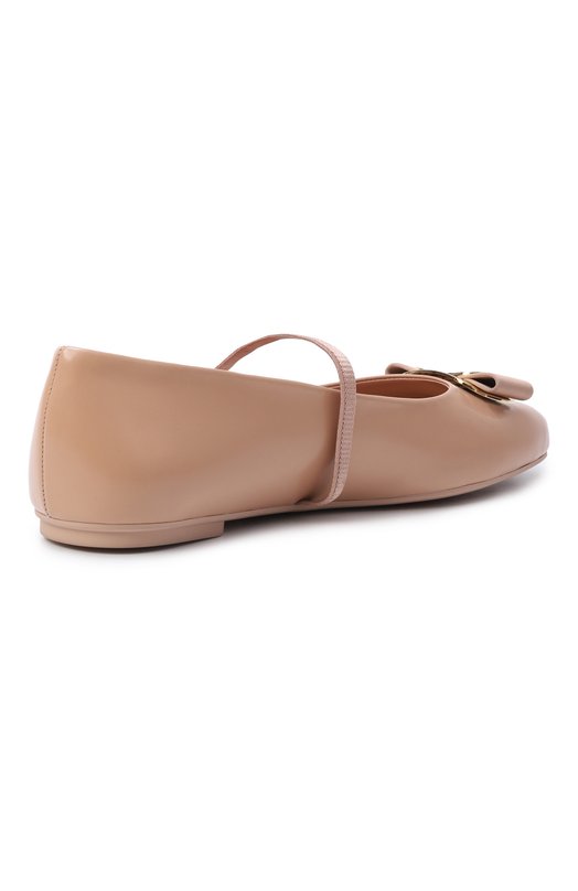 Кожаные балетки Zina Ferragamo 01H345/785 Бежевый  01H345/785 Фото 5