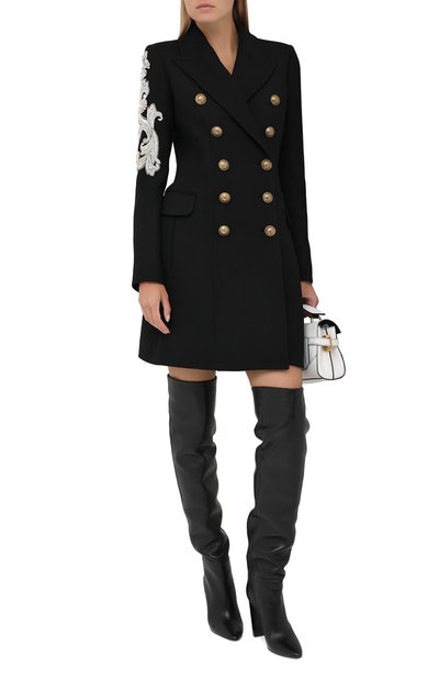 Шерстяное пальто BALMAIN черного цвета по цене 394000 руб., арт. UF19572/P050, фото 2 Шерстяное пальто BALMAIN, арт. UF19572/P050, фото 2