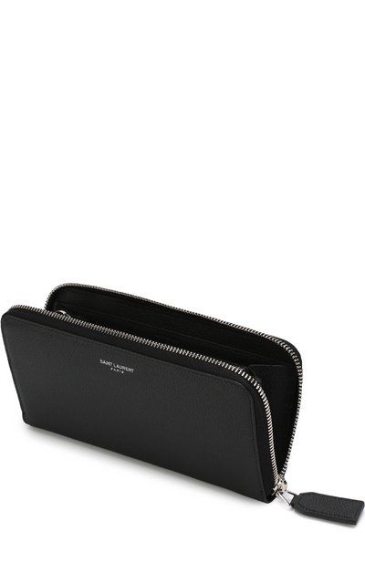Кожаное портмоне на молнии с логотипом бренда SAINT LAURENT, арт. 414680/B680N, фото 3