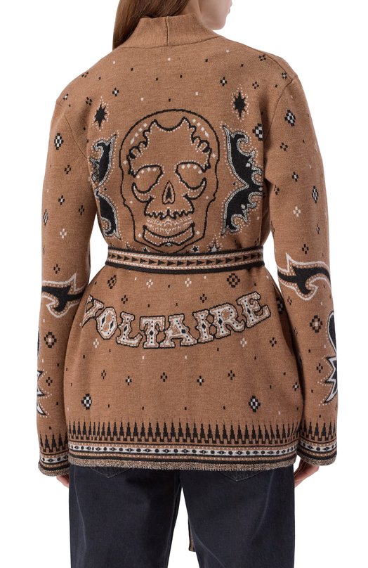 Шерстяной кардиган Zadig and Voltaire KWCA01638 Бежевый  KWCA01638 Фото 4