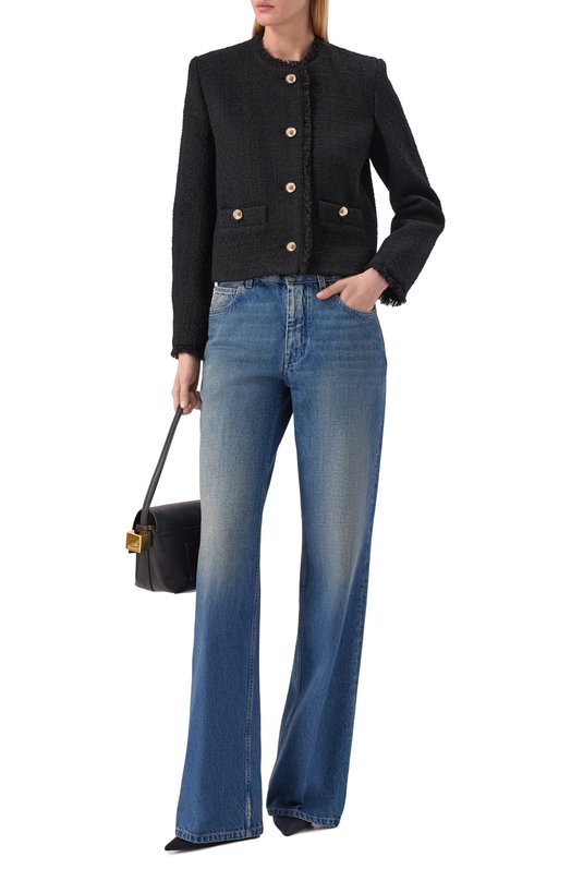 Твидовый жакет Weekend Max Mara AGAMI Чёрный  AGAMI Фото 2